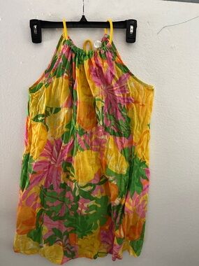 C&C California Yellow Pink Green Floral Swim Coverup